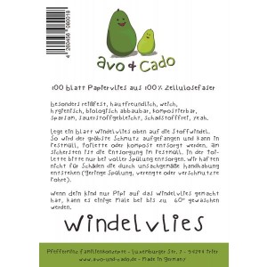 Avo&Cado Windelvlies 100 Blatt 16x28cm