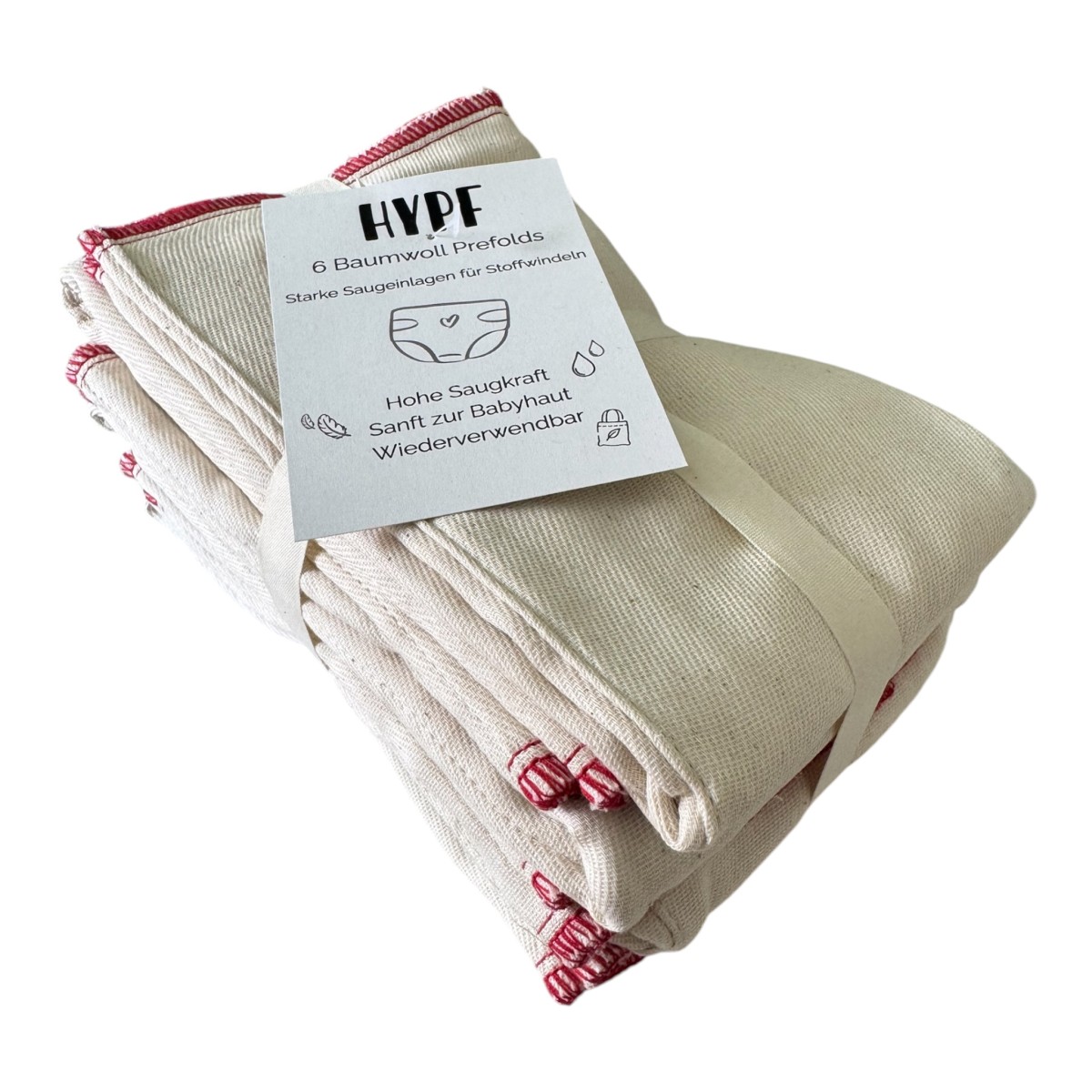 Hypf Prefold 100% Baumwolle - 6er Pack O box