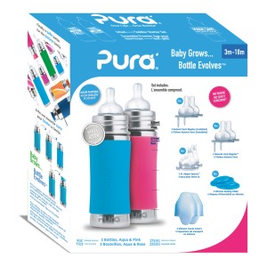 Pura Kiki Geschenkset Babyflasche (2Stk) in Wunschfarbe...