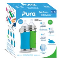 Purakiki Geschenkset Babyflasche (2Stk) 300 ml Aqua/Grün