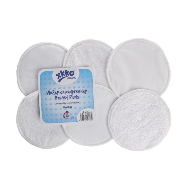 XKKO waschbare Stilleinlagen Organic - Weiss 6er Pack