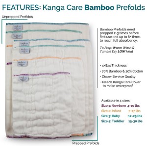 Kangacare Bambus Prefolds 6 Stk. versch. Größen